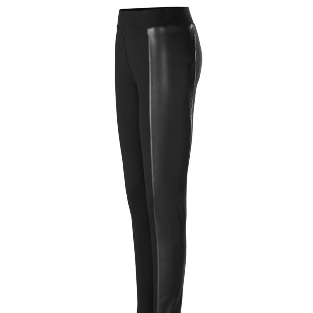 Women’s Cabi black leather band pants